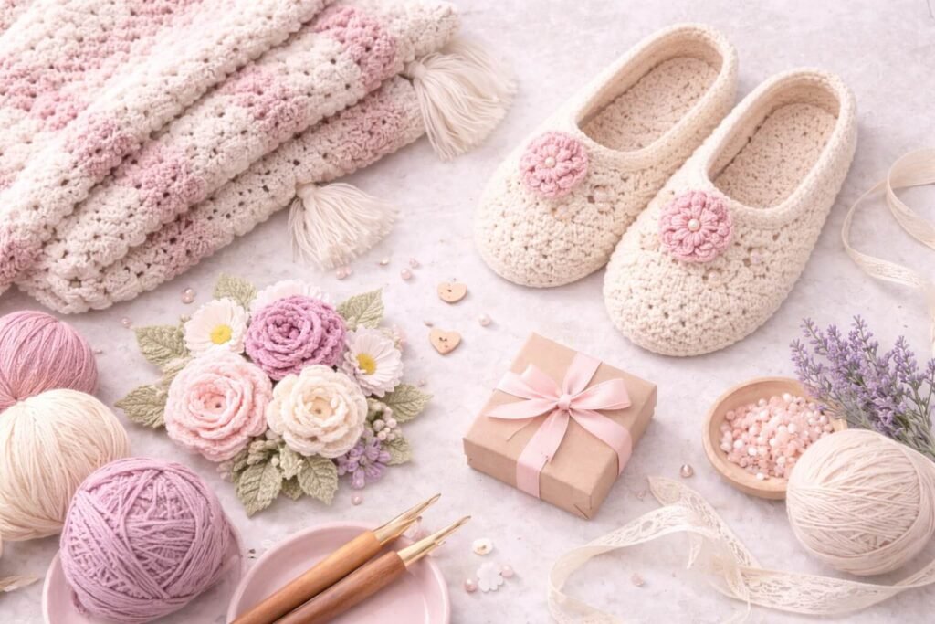 Crochet gift ideas for mom featuring handmade gifts