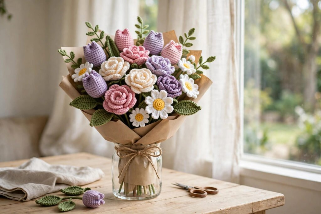 Crochet flower bouquet gifts