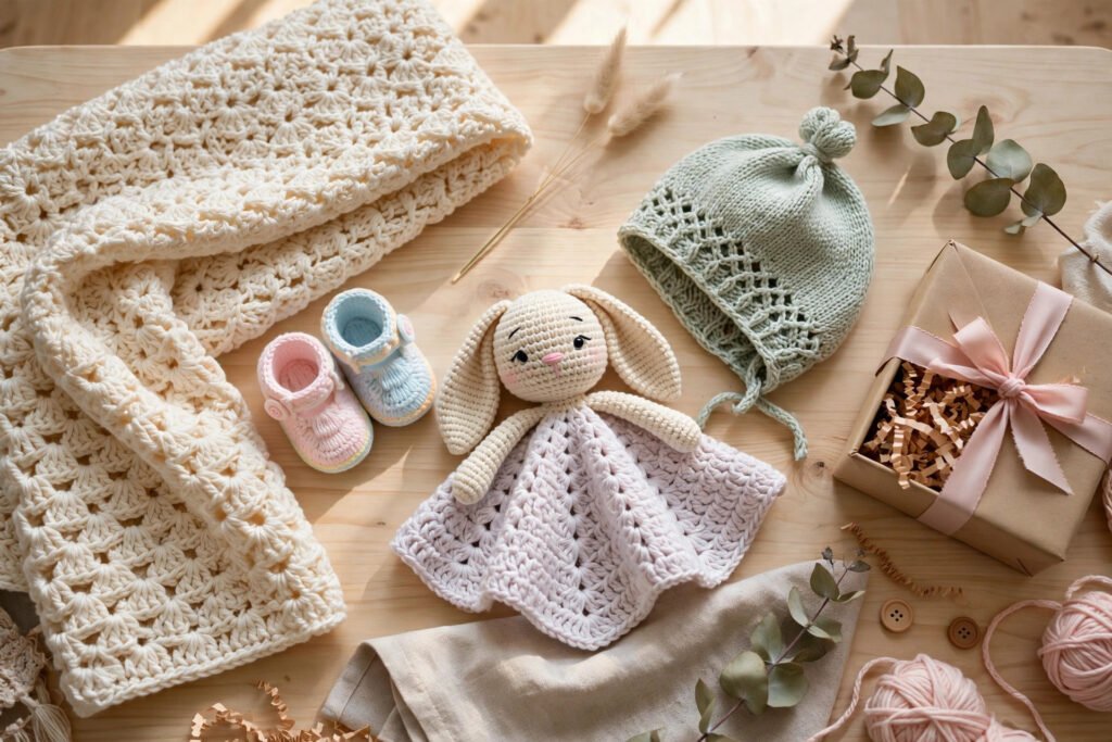 Crochet baby shower gifts